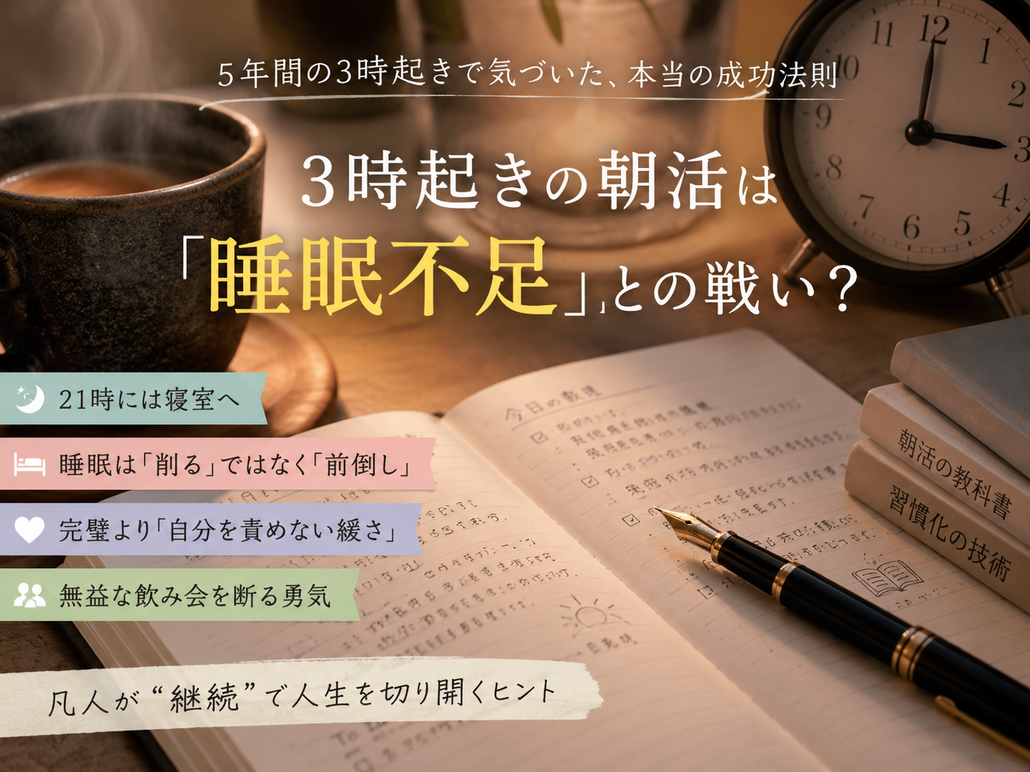 3時起きの時計と、静かな朝のワークスペース
