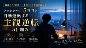 朝3時の澄んだブルーモーメントの静かな青い光が窓から差し込むミニマルな書斎。木製デスクの上に、スマートフォンの画面が消灯した状態で静かに横たわり、手書きメモの残された開かれたシンプルなノート、上質な万年筆、うっすらと暖かい湯気が立ち上る陶器のマグカップが並んでいる。