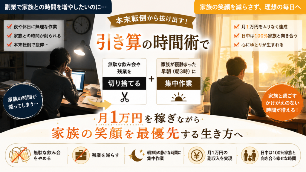 副業と家族との時間を両立するための引き算の時間術